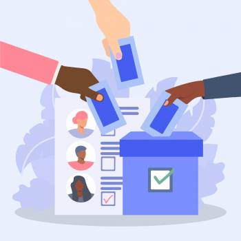 Vote mains élections urne